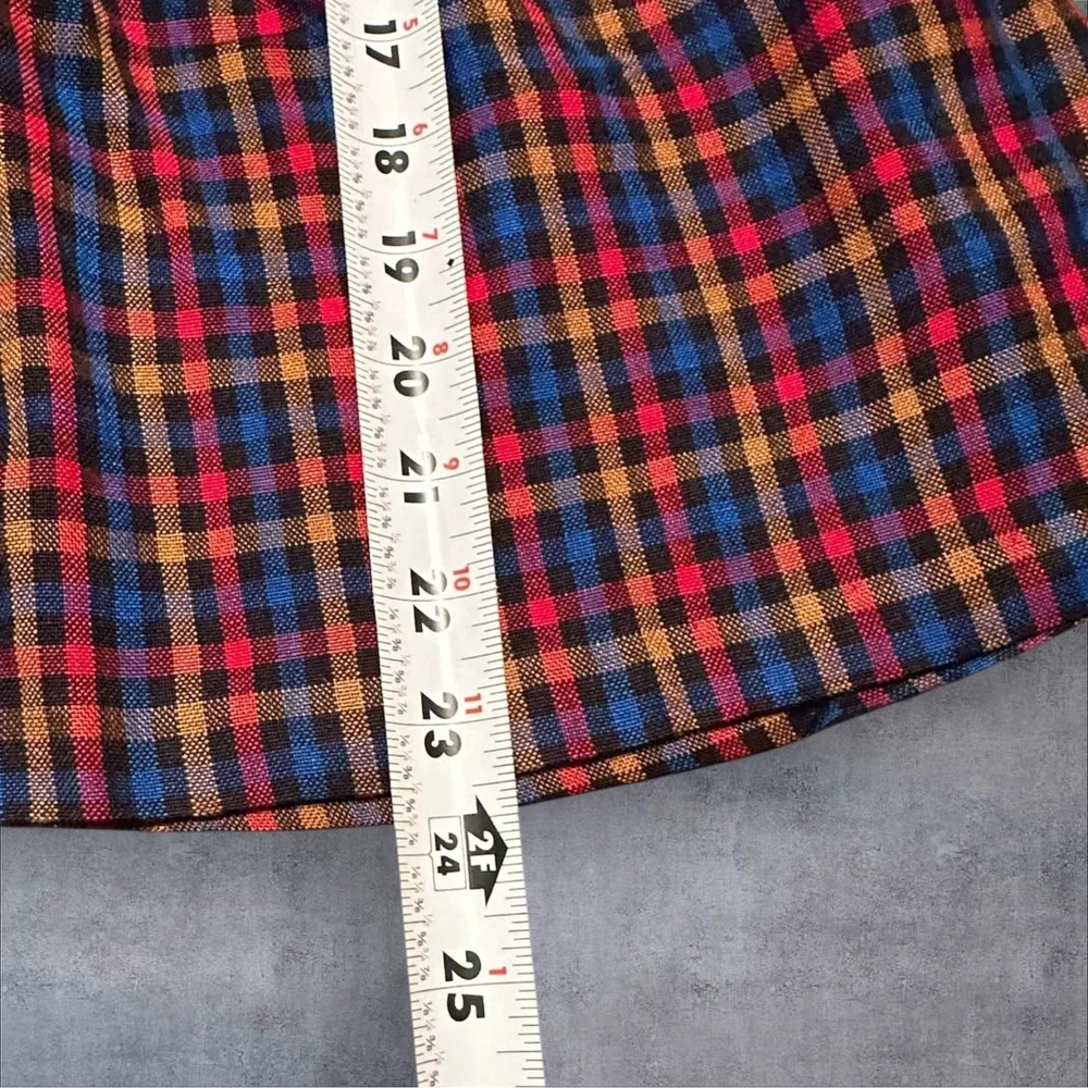 Vintage ady Girls‎ Plaid Dress Cherry Embroidery Long Sleeve Prairie Size 4 5